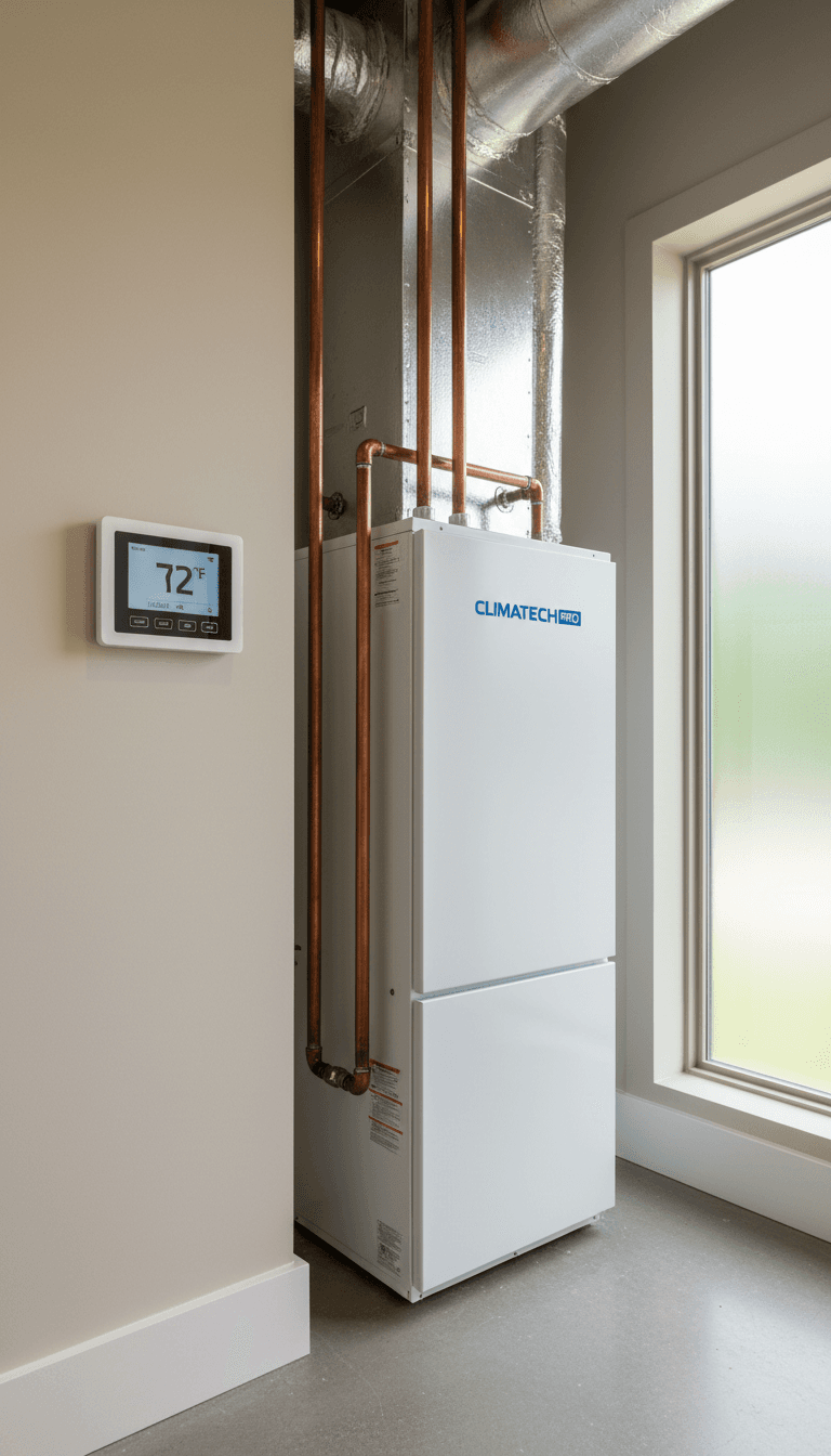Modern heating system and thermostat installation