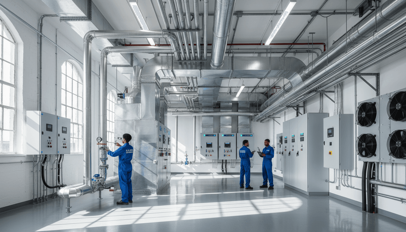 Complete furnace and air conditioning system installation